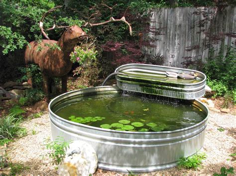 add waterfall box to metal stock tank|fish pond waterfall installation.